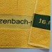 Serviette sport logo tissé jacquard sur mesure au Pantone 50x100 cm regalo de empresa