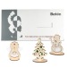 Carte de voeux Premium avec figurines feutrine et bois - Premium 4/0-c - Ange regalo de empresa