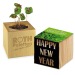 Pot cube bois Mini - Trèfle à 4 feuilles - sans gravure laser regalo de empresa