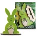 Tarjeta con figurita de madera/feutrin - Conejo regalo de empresa
