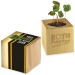 Pot cube bois Mini - Design standard - Trèfle à 4 feuilles regalo de empresa