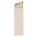 Paquet 6 crayons en bois de couleur en carton du lait, Crayon de couleur publicidad