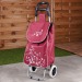 Chariot de courses avec sac, bordeaux, 30 l, poussette à marché ou cabas à roulettes publicidad
