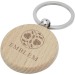 Porte-clés rond Giovanni en bois de hêtre, Porte-clés en bois publicidad