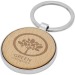 Porte-clés rond Moreno en bois de hêtre, Porte-clés en bois publicidad