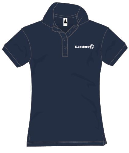 Polo de piqué azul para mujer