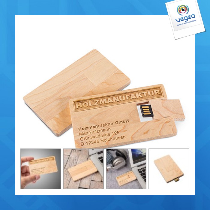 Carte usb personnalisée en bois
