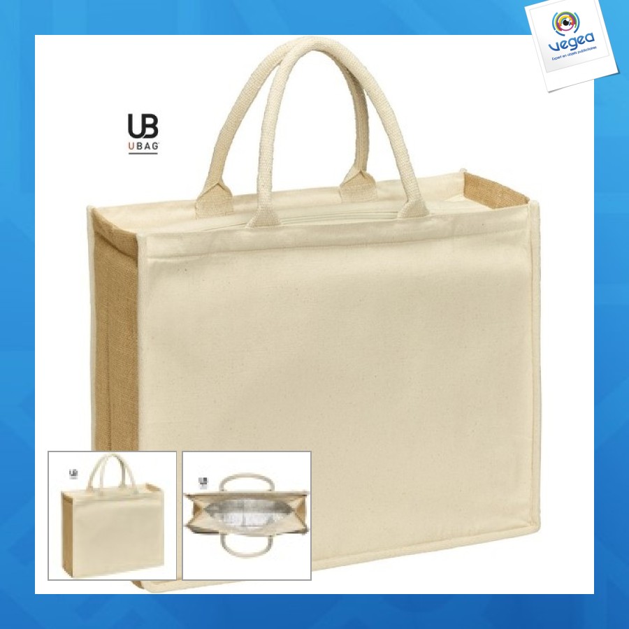 Sac personnalisable isotherme coton et jute riviera