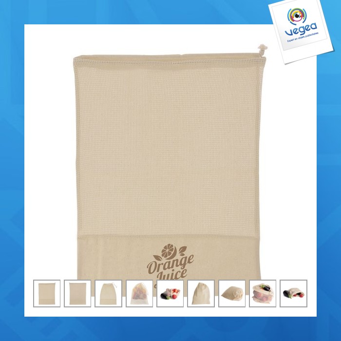Sac filet coton avec logo bio (+sérigraphie tc31)