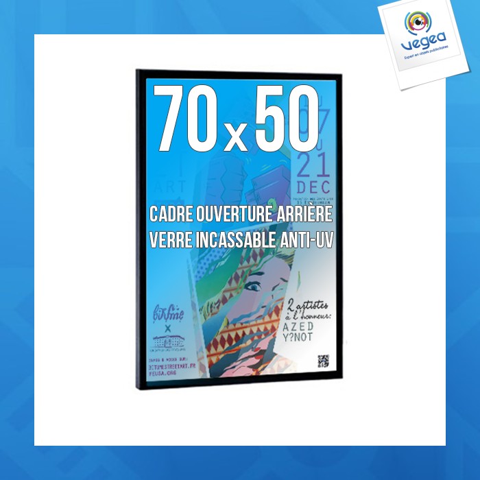 Cadre personnalisable déco 50x70cm couleur noir
