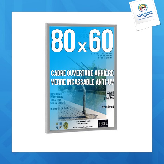 Cadre personnalisable déco 60x80cm alu anodise