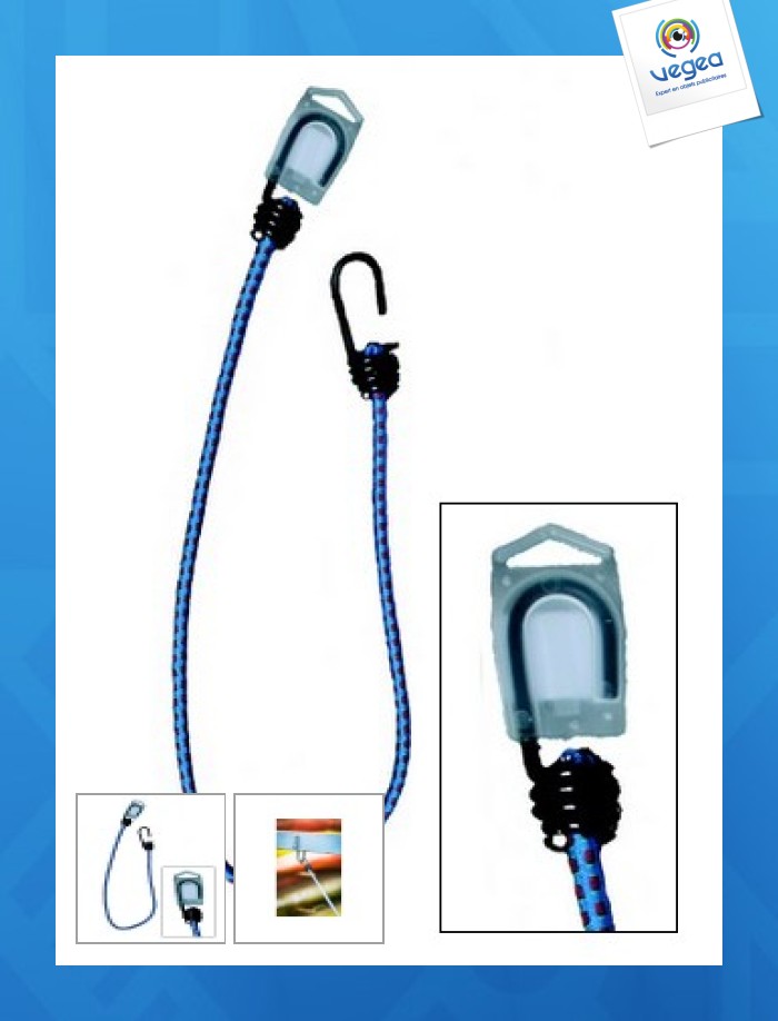10 eslingas rectas, sueltas polipropileno trenzado 35 cm en reposo, extensibles hasta 60 cm ø 8 mm