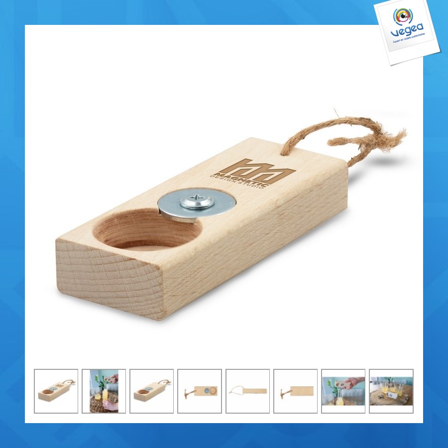 Abridor de botellas personalizable de madera - rufus