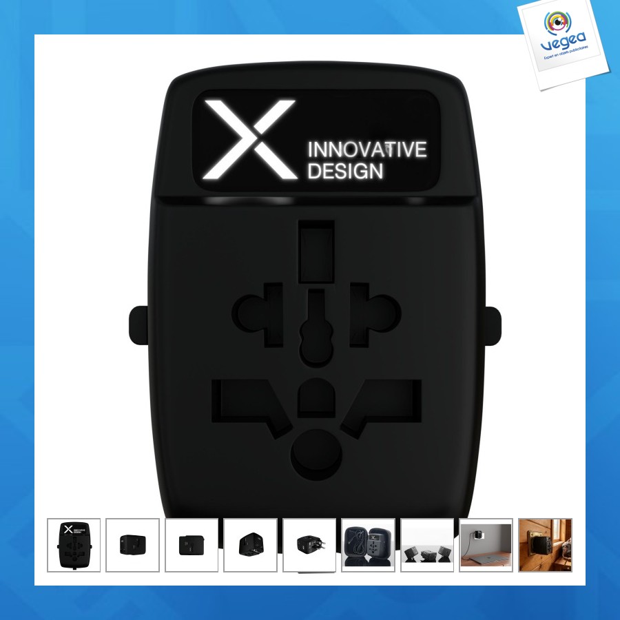 Adaptateur personalizable international 65w câble import