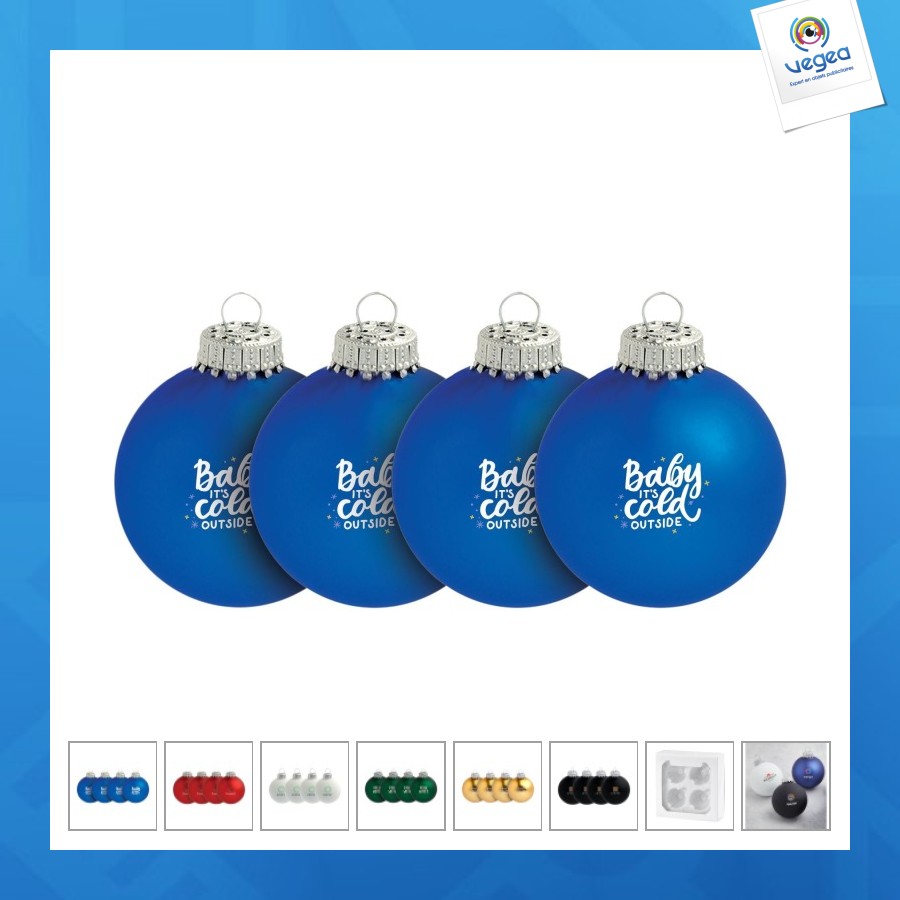 Adorno de navidad ø 6 cm - set de 4 - made in europe
