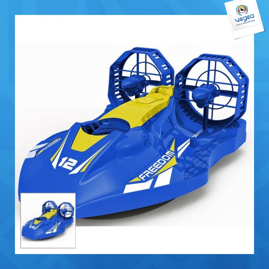 Aerodeslizador bimotor, bipropulsor y batería de litio