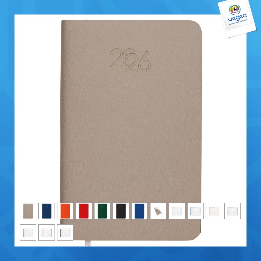 Agenda de poche de promoción hebdomadaire 2026 avec couverture souple en pu résistant à la chaleur