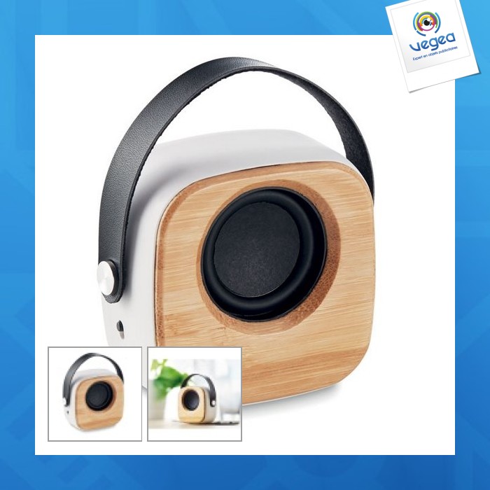 Altavoz 3w con fachada de bambú