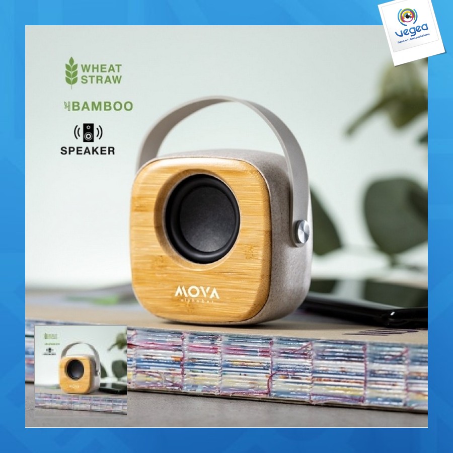 Altavoz de 3w con fachada de bambú