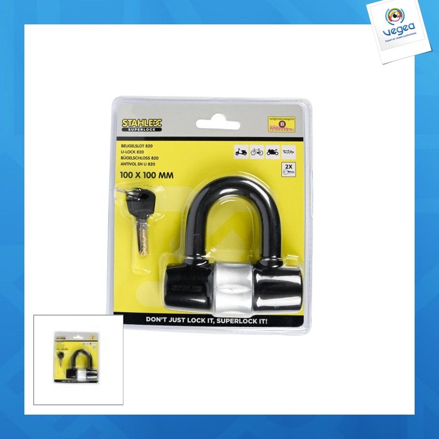 Antivol de promoción en u 820 100x100mm compact