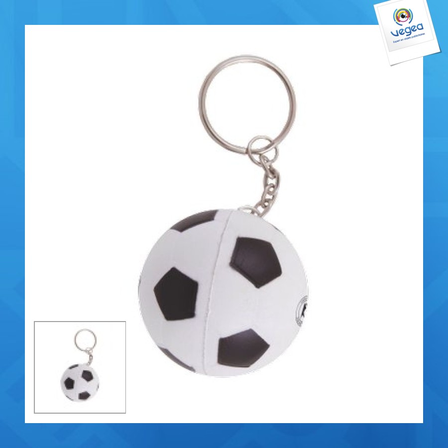 Balón de fútbol antiestrés con llavero