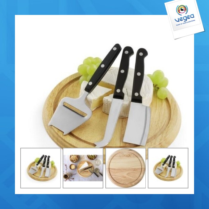 Bandeja de queso entregada con 3 cuchillos