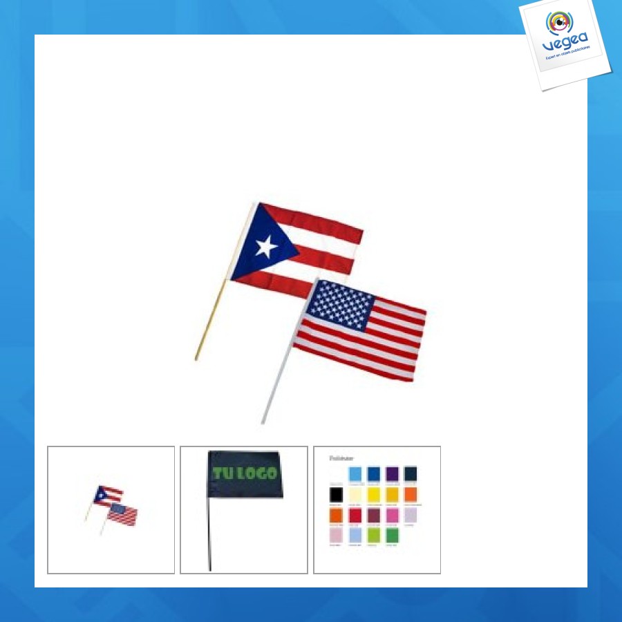 Banderas de promoción con el personal