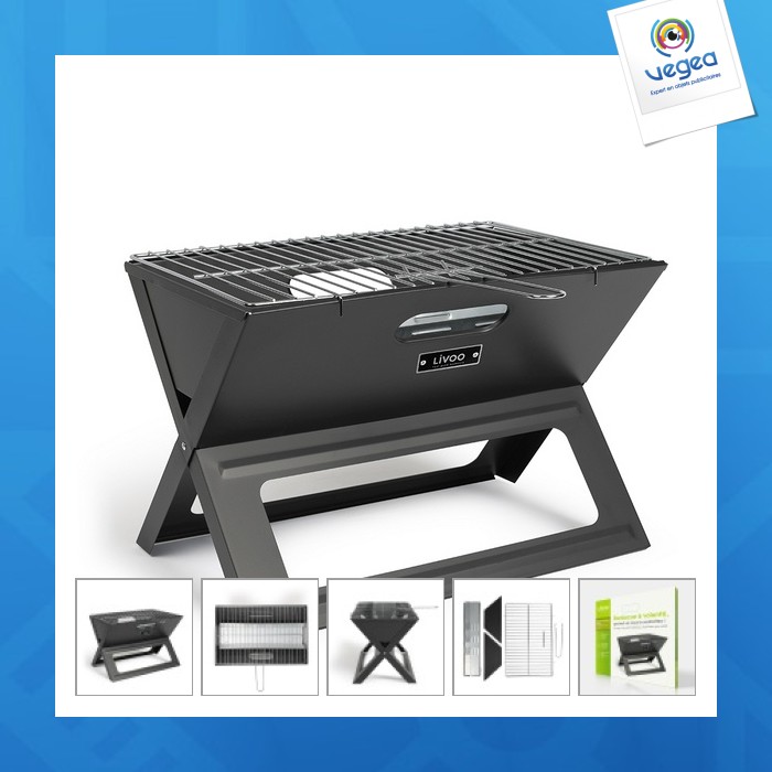 Barbacoa personalizable de carbón plegable