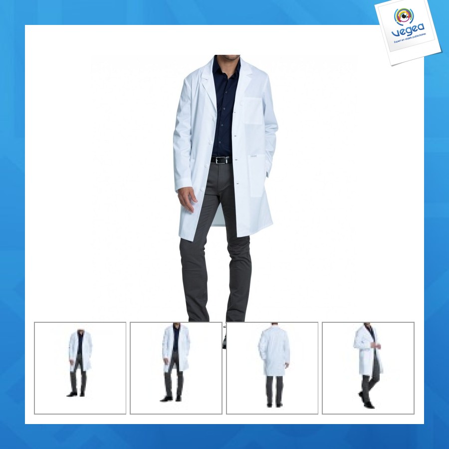 Bata de laboratorio unisex de 96,5 cm