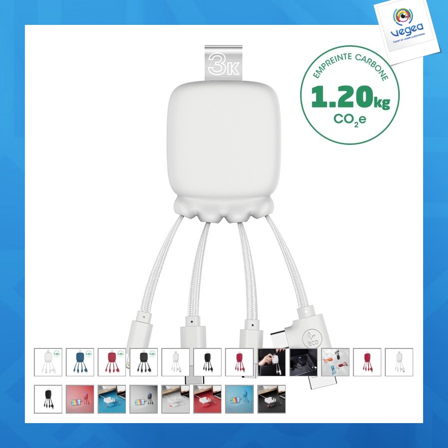 Batería de 3000 mah con cables integrados - octopus gamma