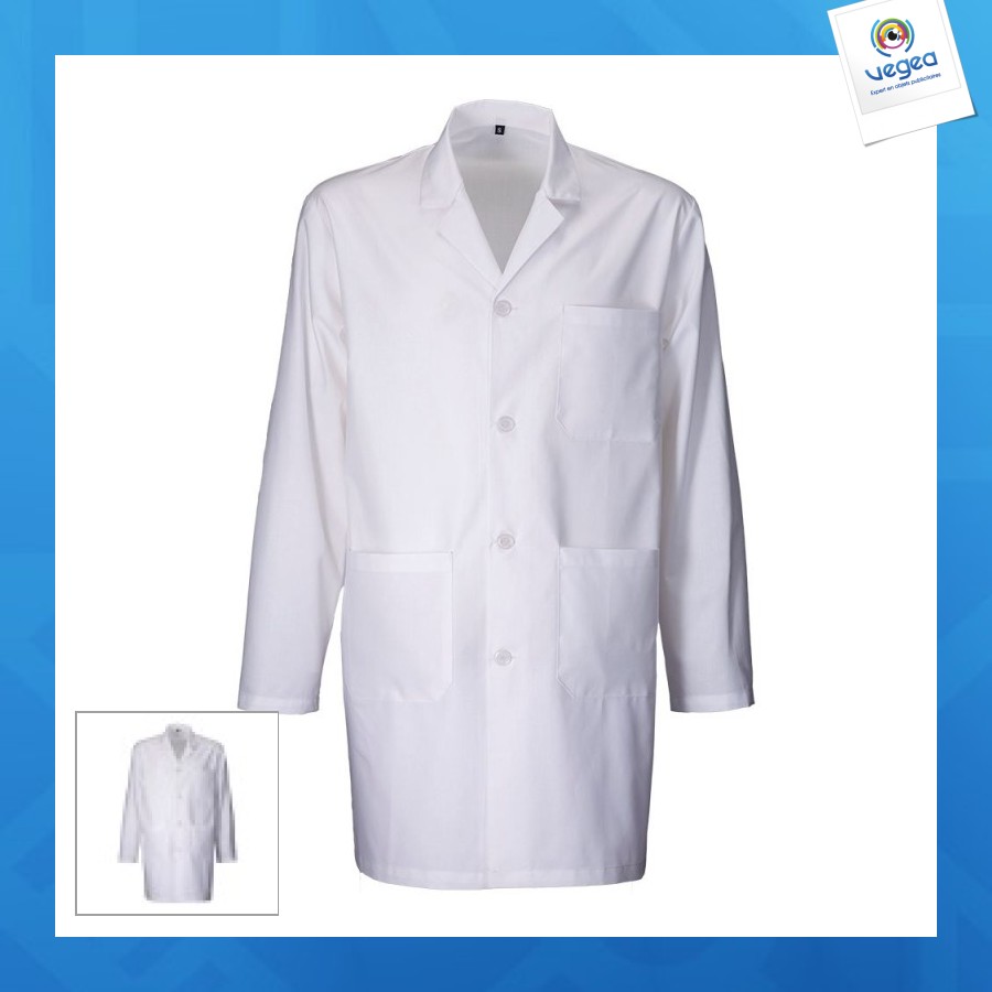 Blouse de travail personalizable en coton et polyester