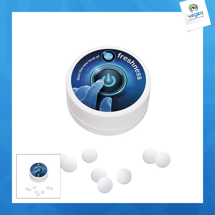 Boîte en papier xs avec pastilles à la menthe, 10g