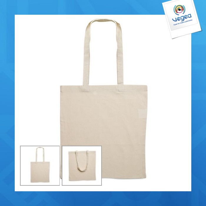 Bolsa algodón 140 gr asas largas