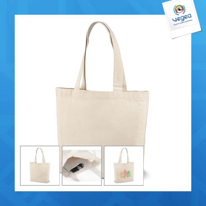 Bolsa de algodón personalizable con fuelle