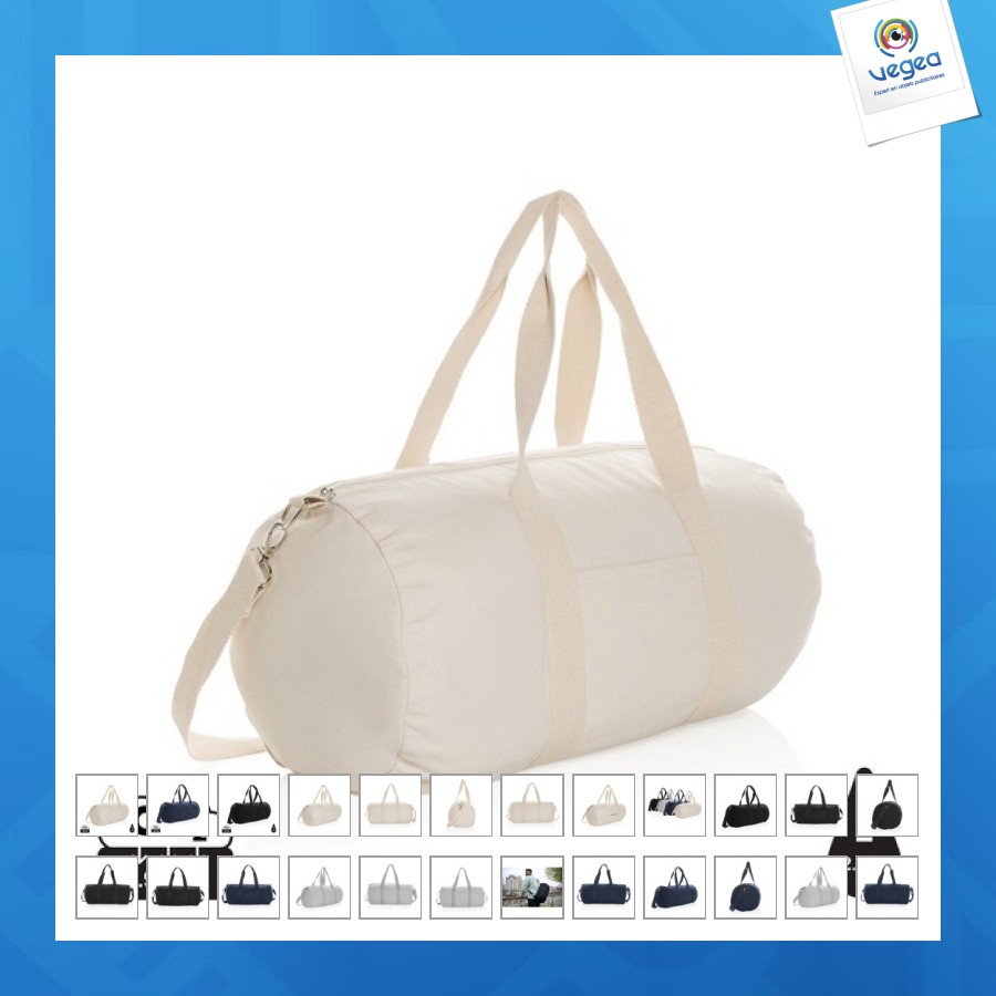 Bolsa de deporte de lona reciclada y sin teñir impact aware