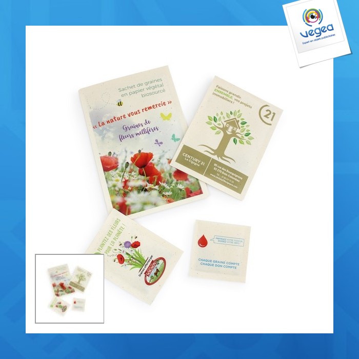 Bolsa de semillas personalizables papel vegetal 60x80 mm quadri