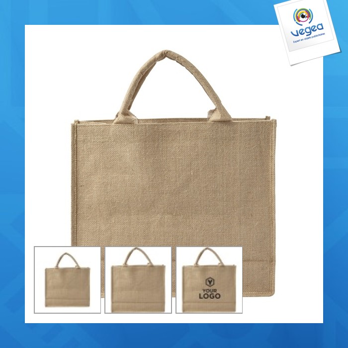Bolsa de yute con asas cortas