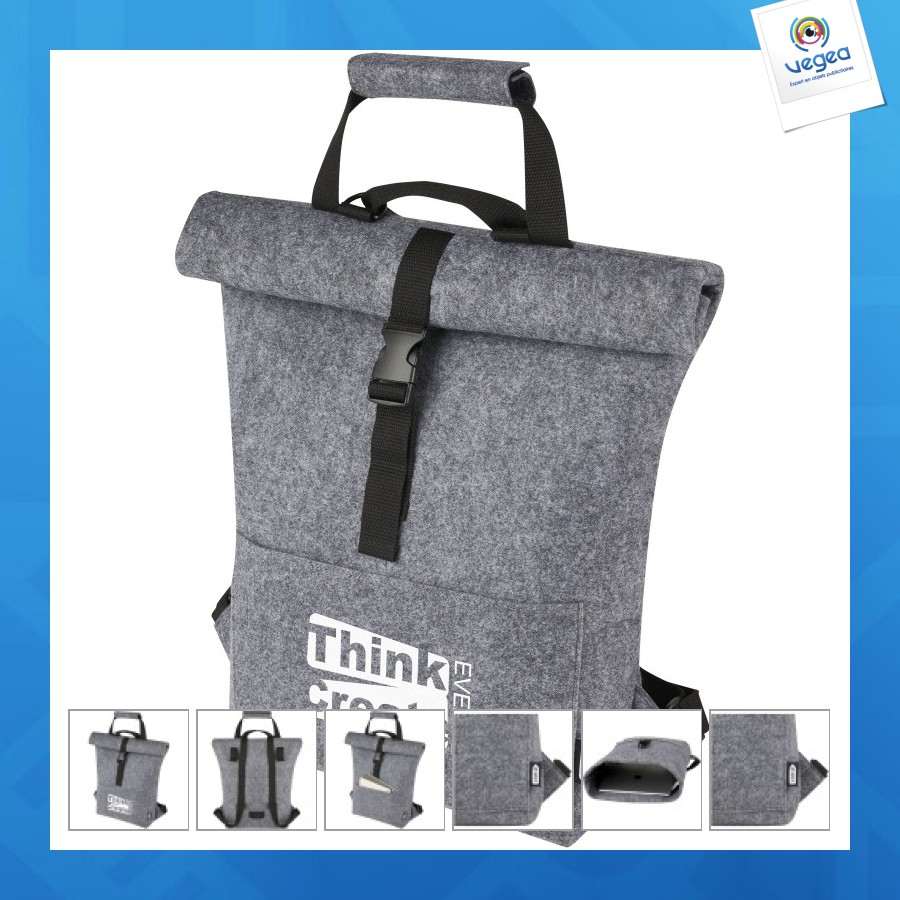 Bolsa para bicicleta felta 13l de fieltro reciclado con certificado grs