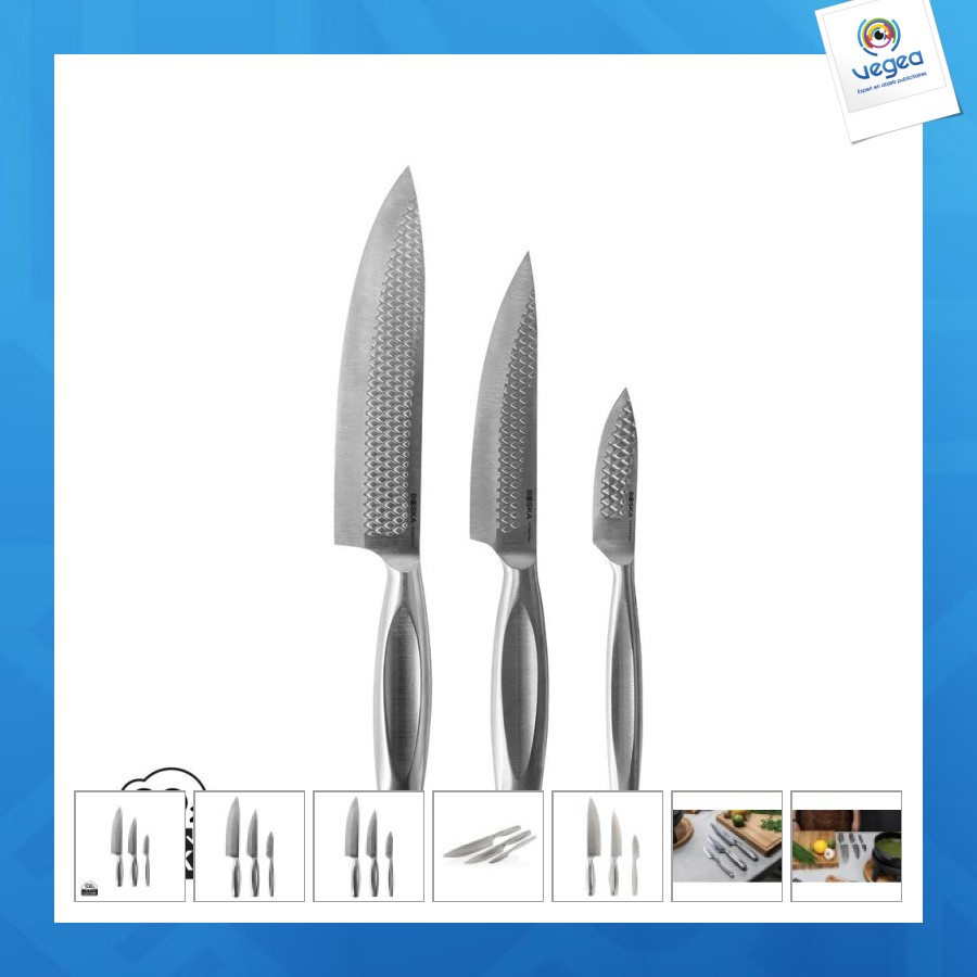 Boska set de 3 couteaux de cuisine personalizables monaco