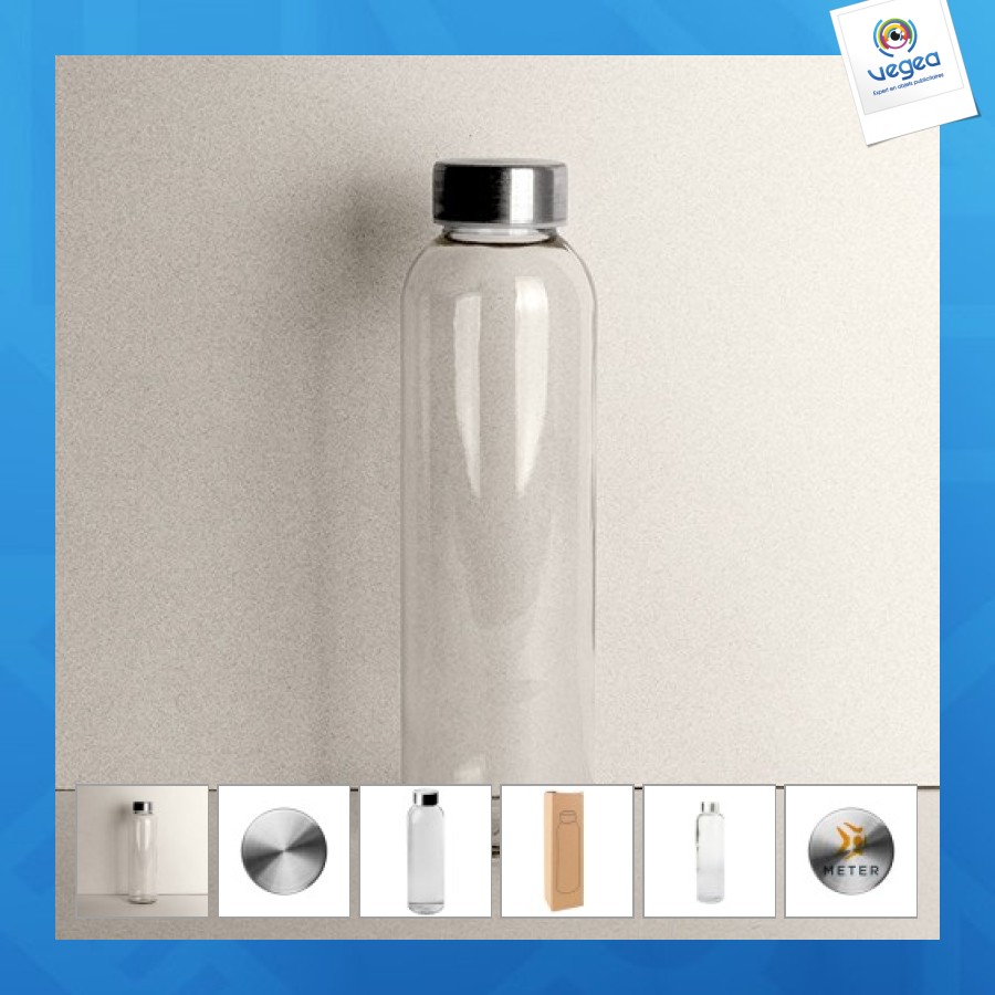 Botella personalizable de vidrio