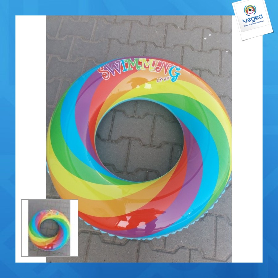 Bouée gonflable personalizable 90cm rainbow