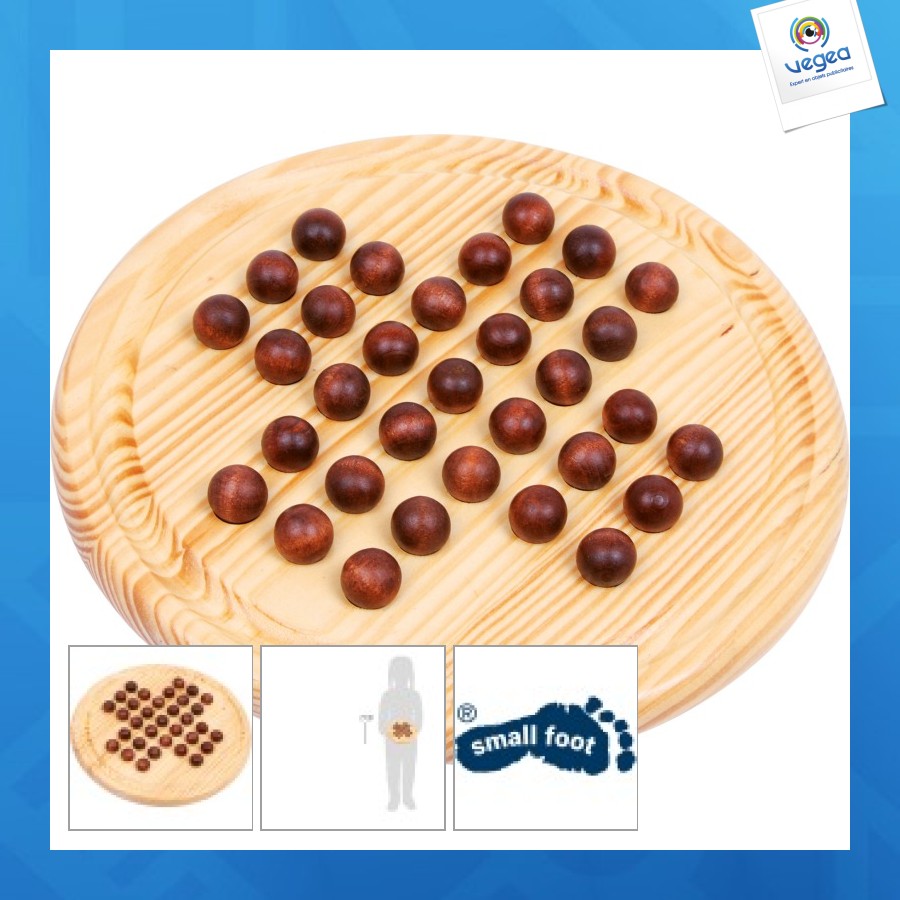 Boule solitaire personalizable en bois, 21,5x21,5x2,5cm