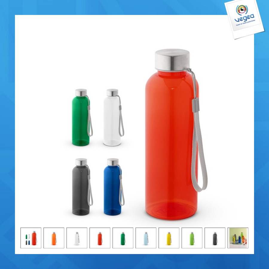 Bouteille 100% rpet translucide, finition brillante 600ml