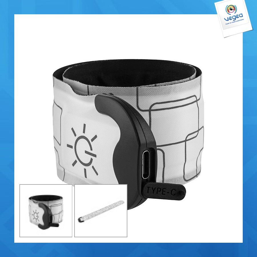 Bracelet de promoción slap led rechargeable metmaxx