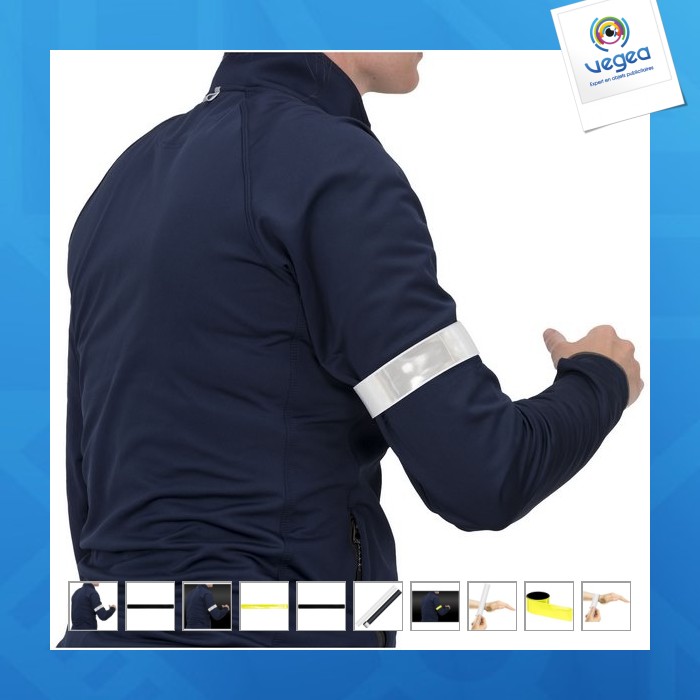 Brassard de promoción slap rfx réfléchissant de 34 cm en pvc