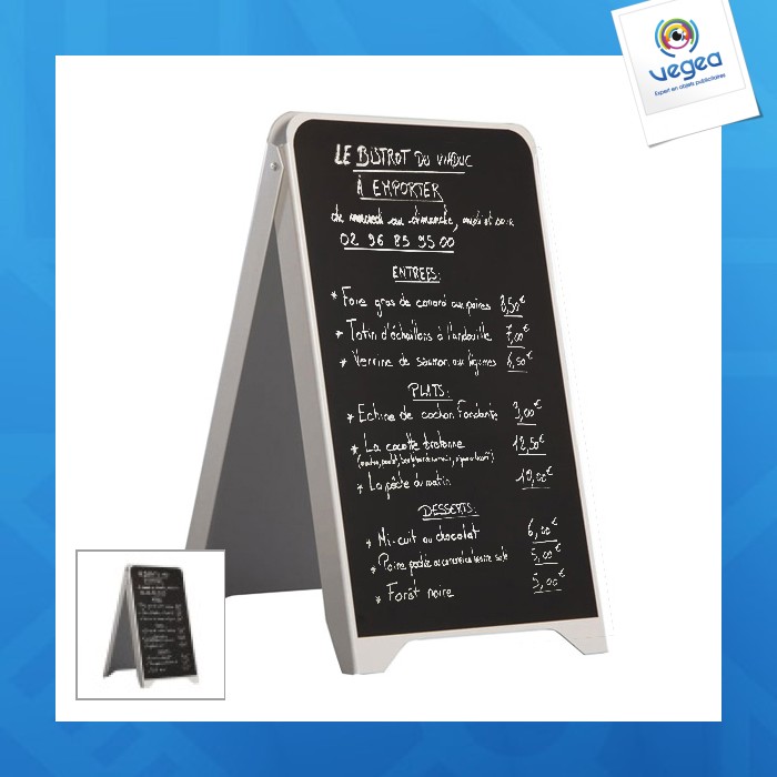 Caballete de promoción ps tiza /2 caras pizarra h.880 x a.500 mm