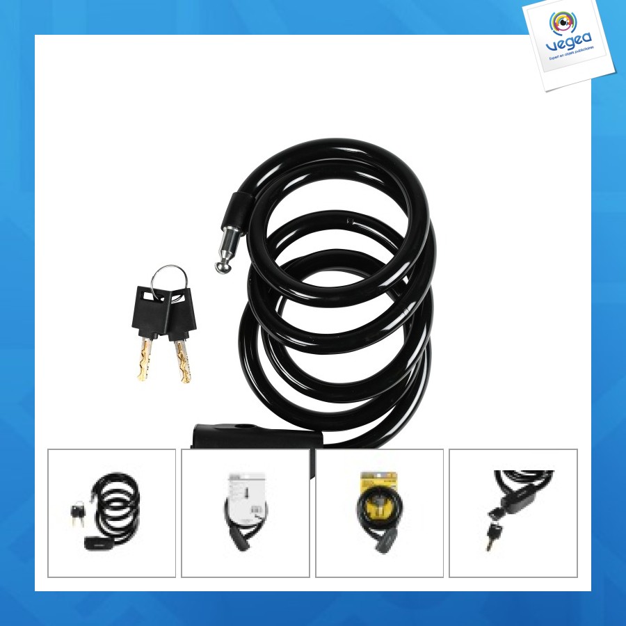 Câble antivol personalizable 380 12x1500mm