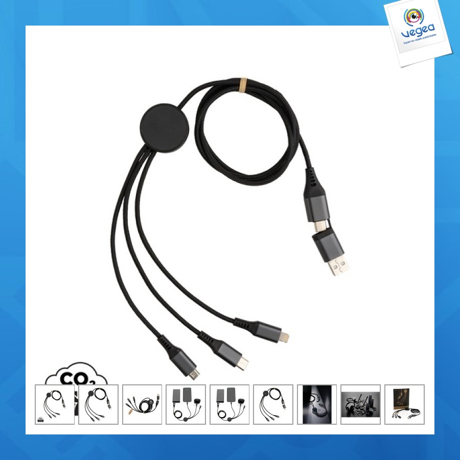 Cable de aluminio reciclado rcs terra 120cm 6 en 1