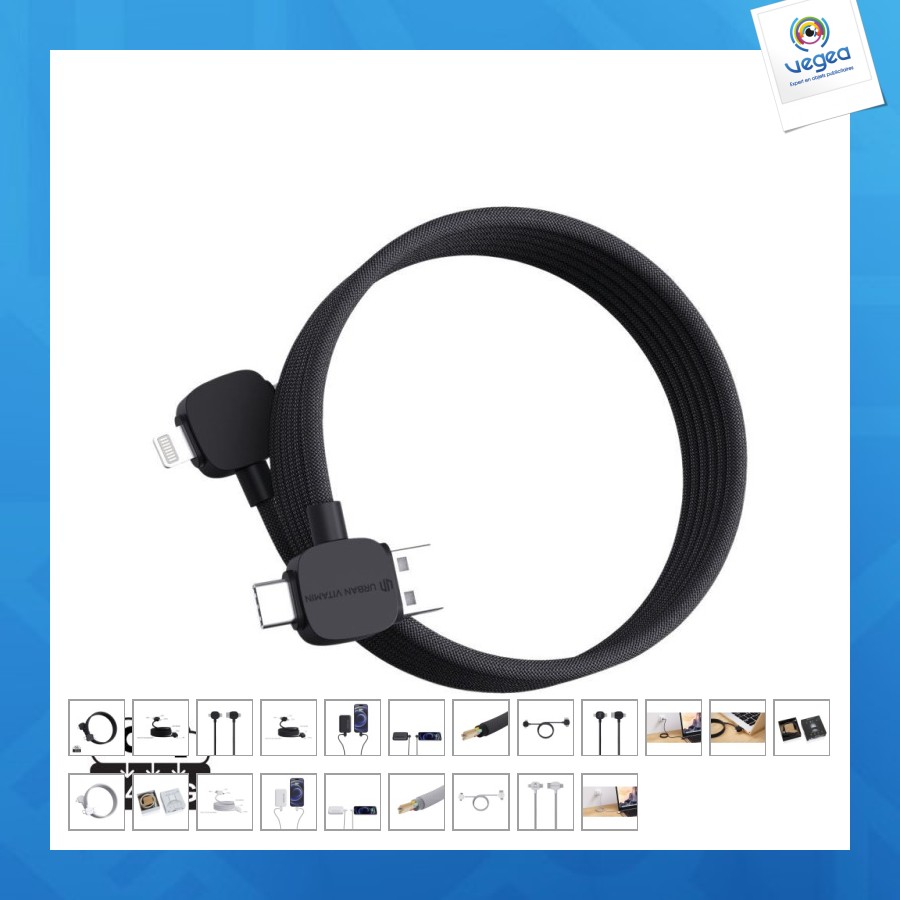 Cable de promoción de 65 w de tpe/pet reciclado rcs urban vitamin