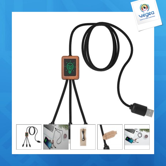 Cable personalizable largo 3 en 1 eco fsc